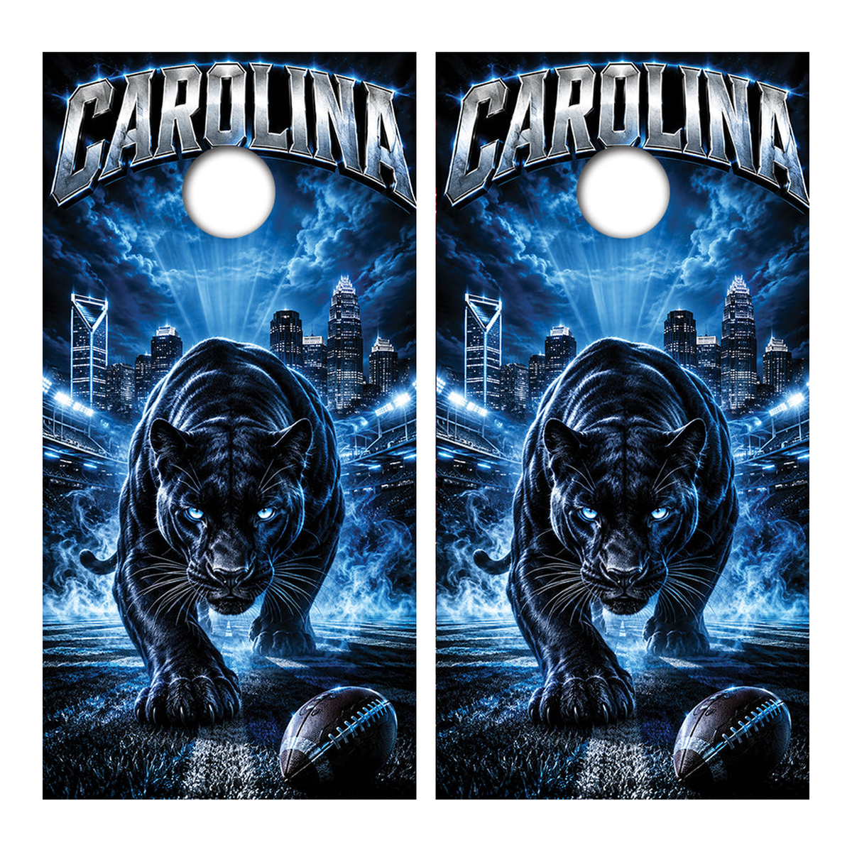 Carolina Panthers Inspired Cornhole Design - Corn5156 - Great Call Athletics