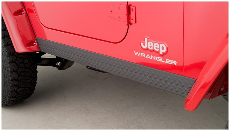 Bushwacker 97-06 Jeep Wrangler Trail Armor Side Rocker Panels - Black - View 3