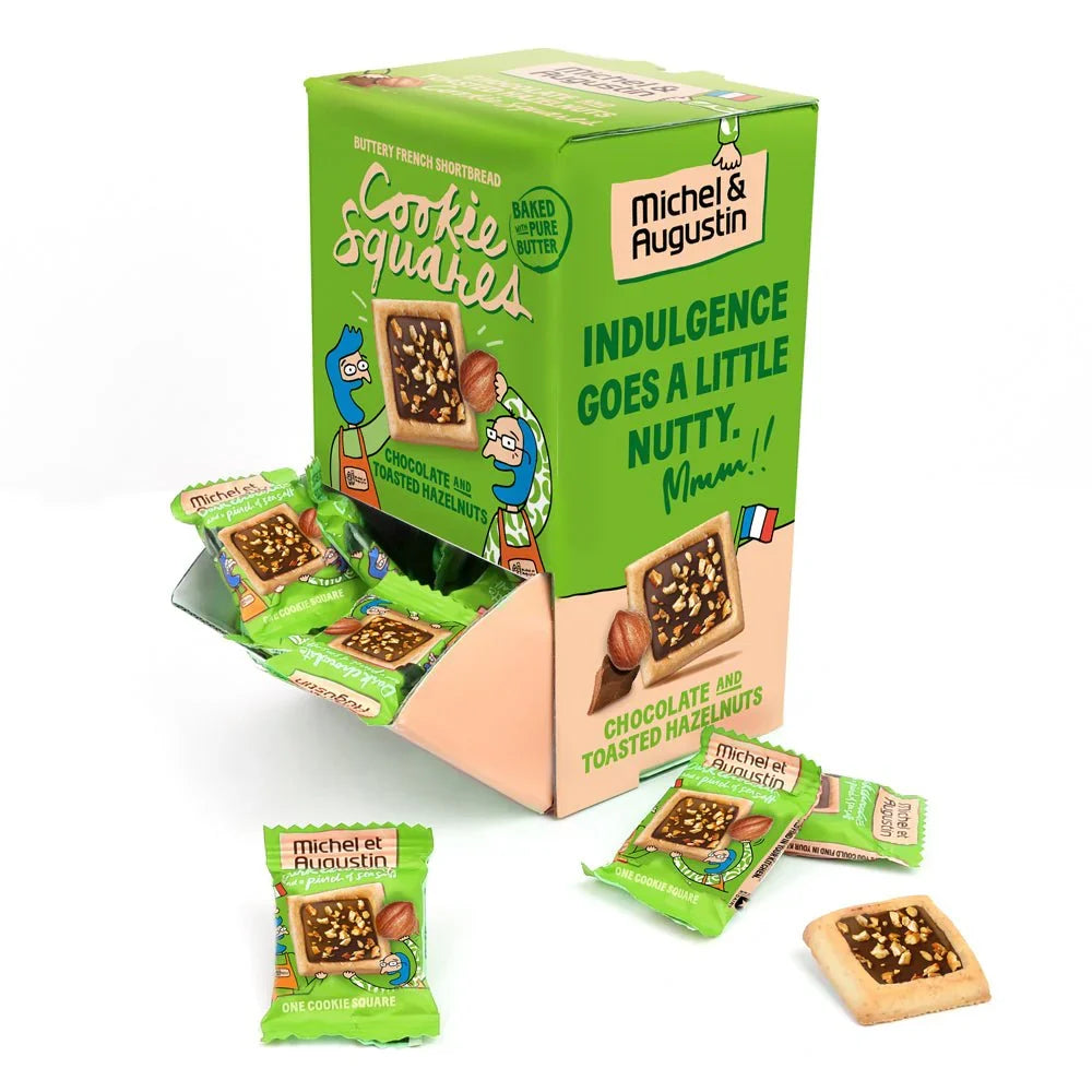 Michel et Augustin Milk Chocolate Hazelnut Cookie Squares, 40 ct