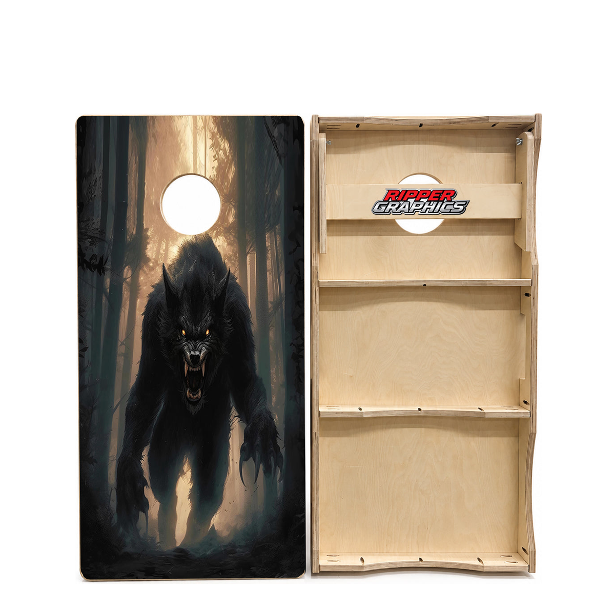 Charging Werewolf Cornhole Design product photo