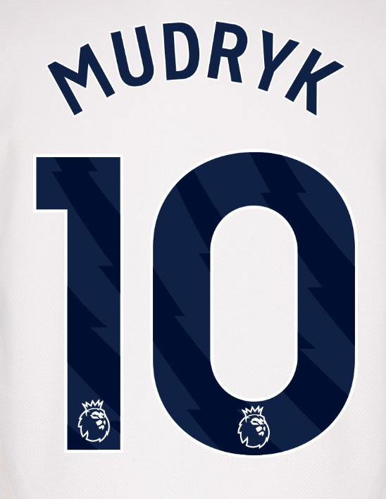 Chelsea 2023-Away MUDRYK #10 Official Name Set-Navy