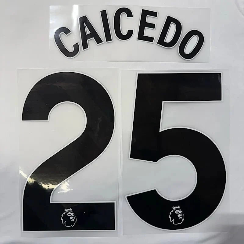 Chelsea 2025-Away CAICEDO #25 Official Name Set-Black