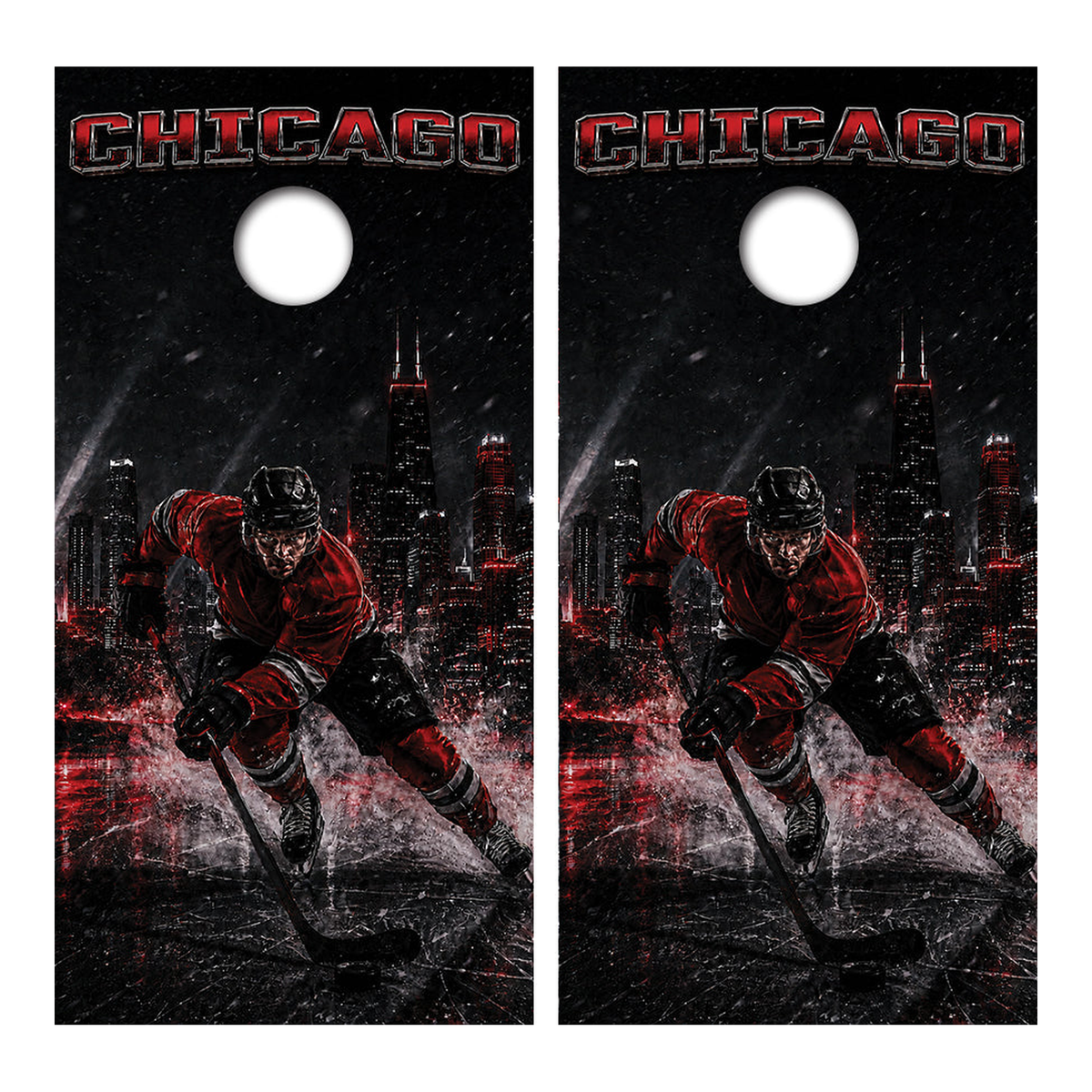 Chicago Black Hawks Inspired Cornhole Design - Corn5187 - Great Call Athletics