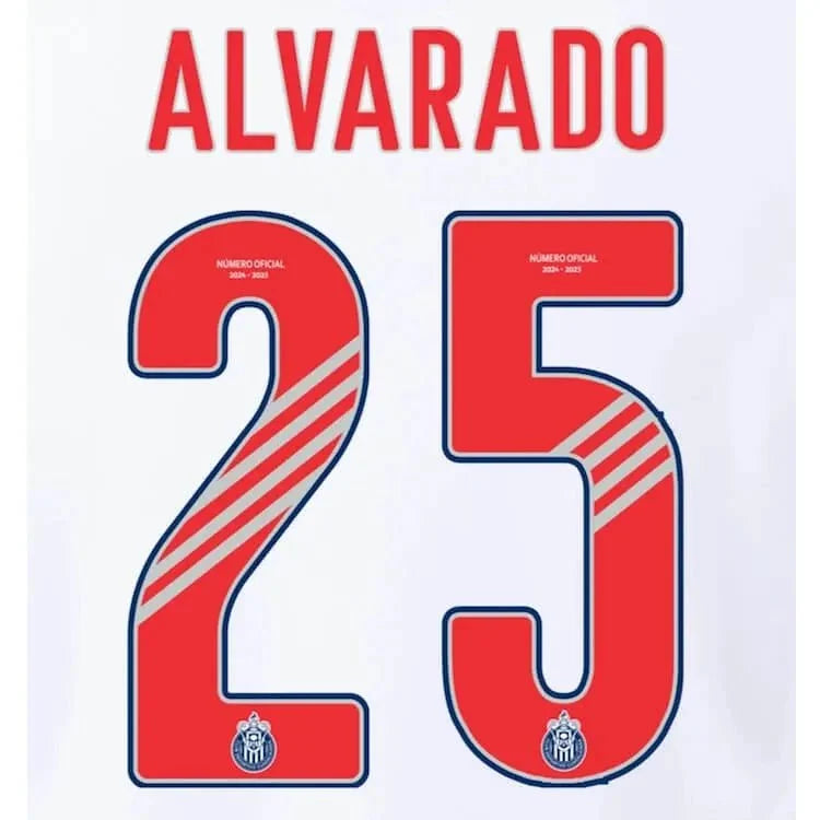 Chivas 2024-25 Away ALVARADO #25 Official Name Set