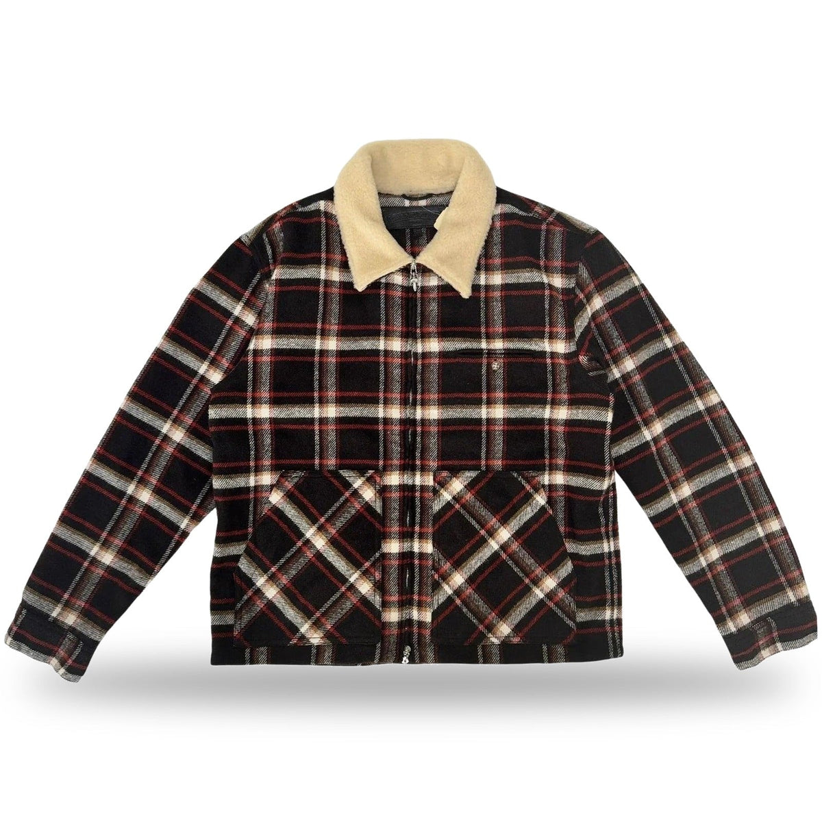 Chrome Hearts Black Sheep Plaid Fleece Jacket