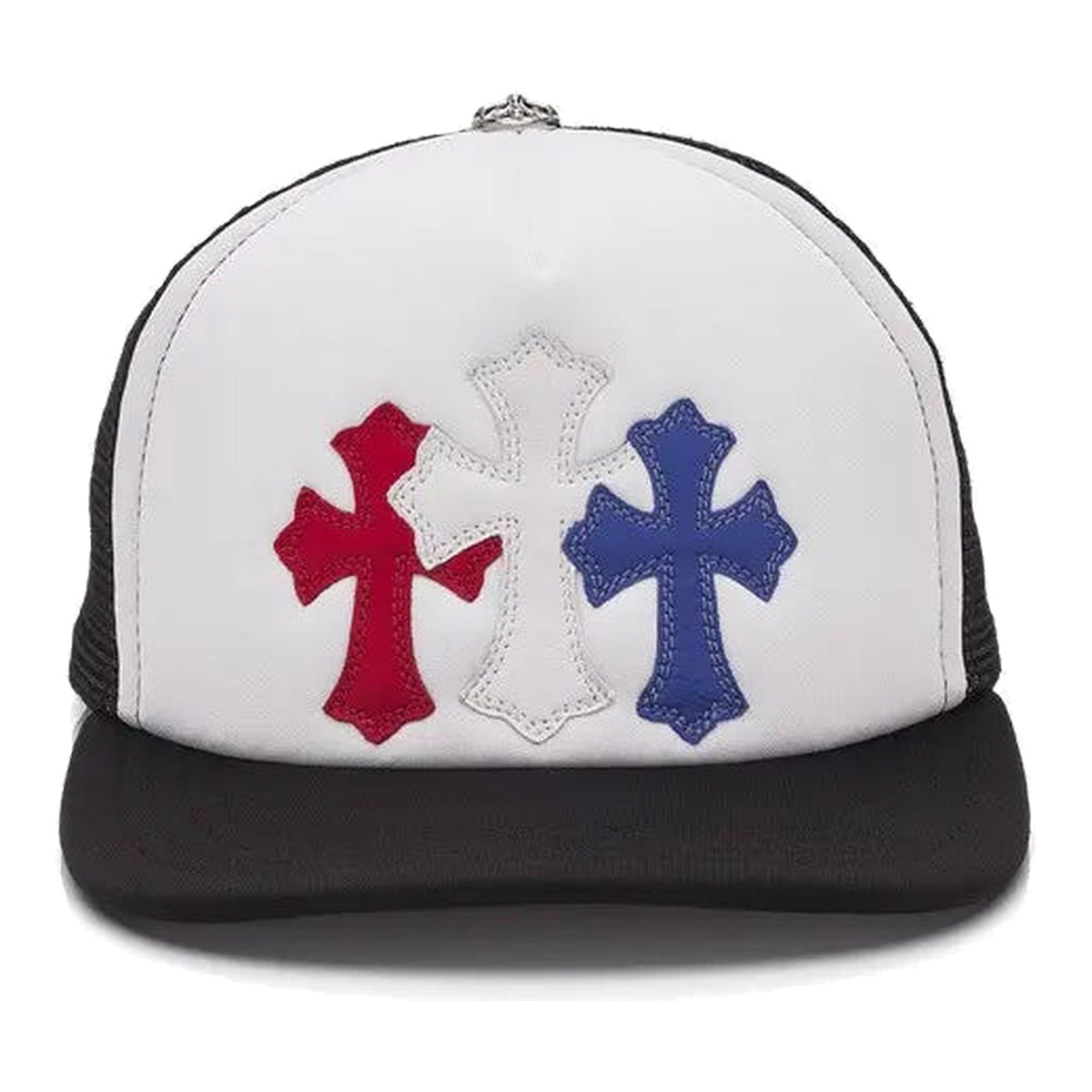 Chrome Hearts Triple Cross USA Trucker Hat Red, White & Blue