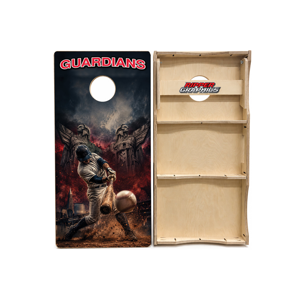 Cleveland Guardians Baseball Inspired Cornhole Design product photo