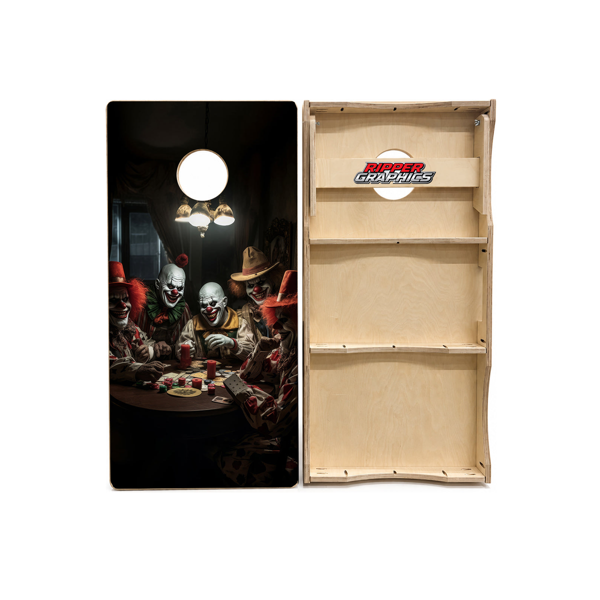 Clowns Playing Poker Cornhole Design product photo