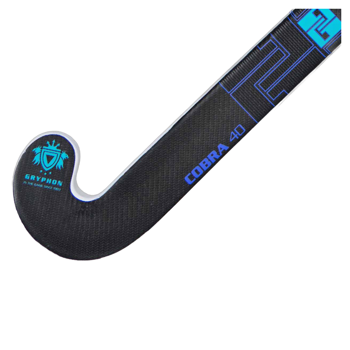 GRYPHON Cobra Pro Indoor Field Hockey Stick White - head detail view