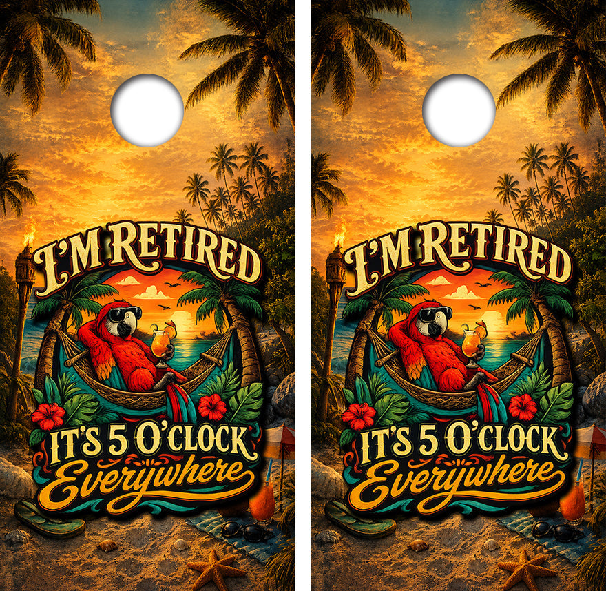 It's Five O'Clock Everywhere Cornhole Design - View 2