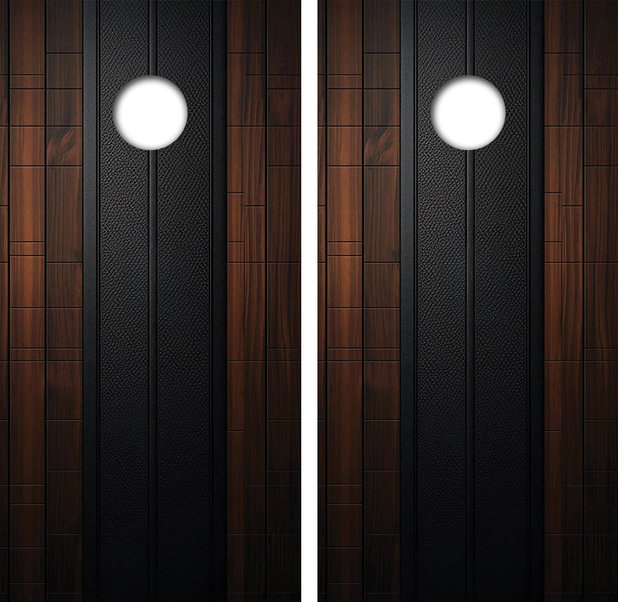 Leather & Wood Cornhole Design - View 2