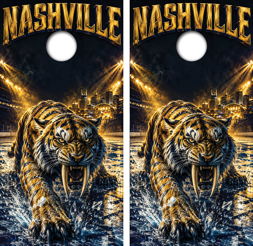 Nashville Predators Inspired Cornhole Design - View 2