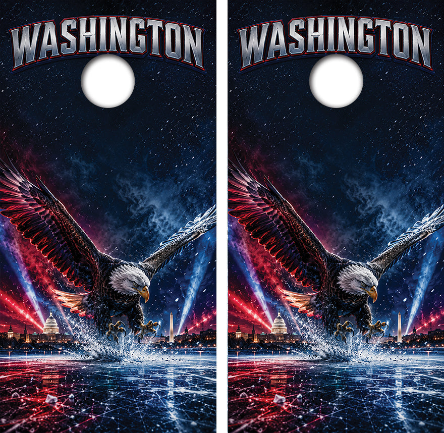 Washington Capitals Inspired Cornhole Design - View 2