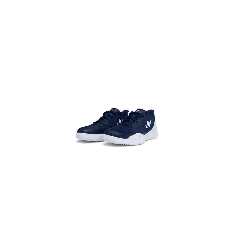 Diadem Court Burst Navy White wide tennis shoes pair view