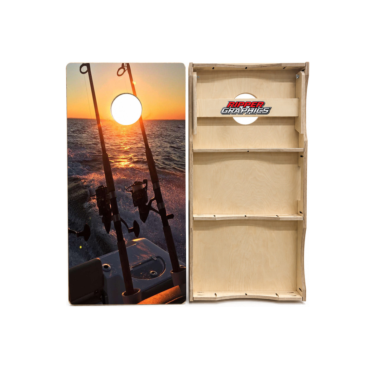 Crack Of Dawn Fishing Cornhole Design product photo