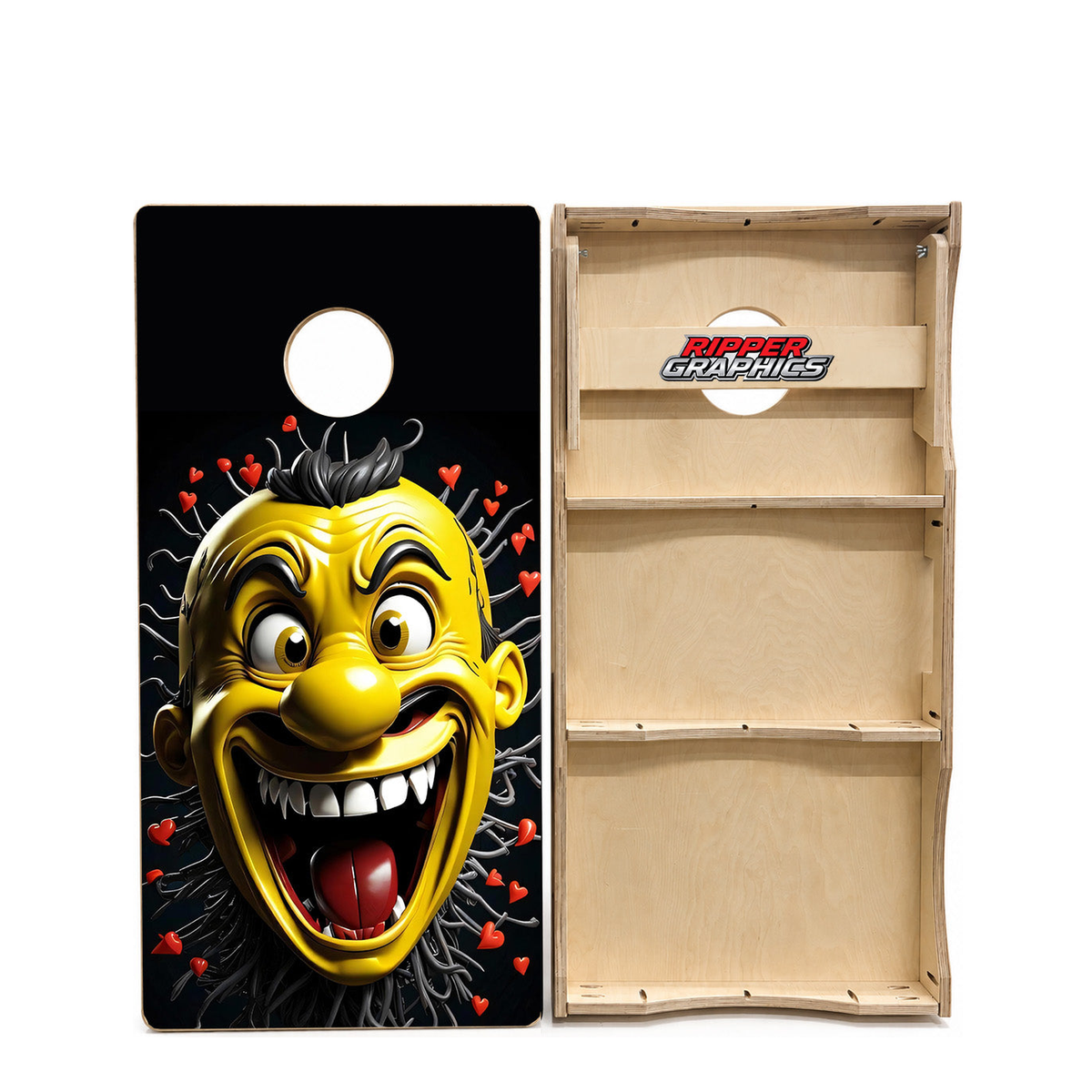 Crazy Happy Guy Cornhole Design product photo