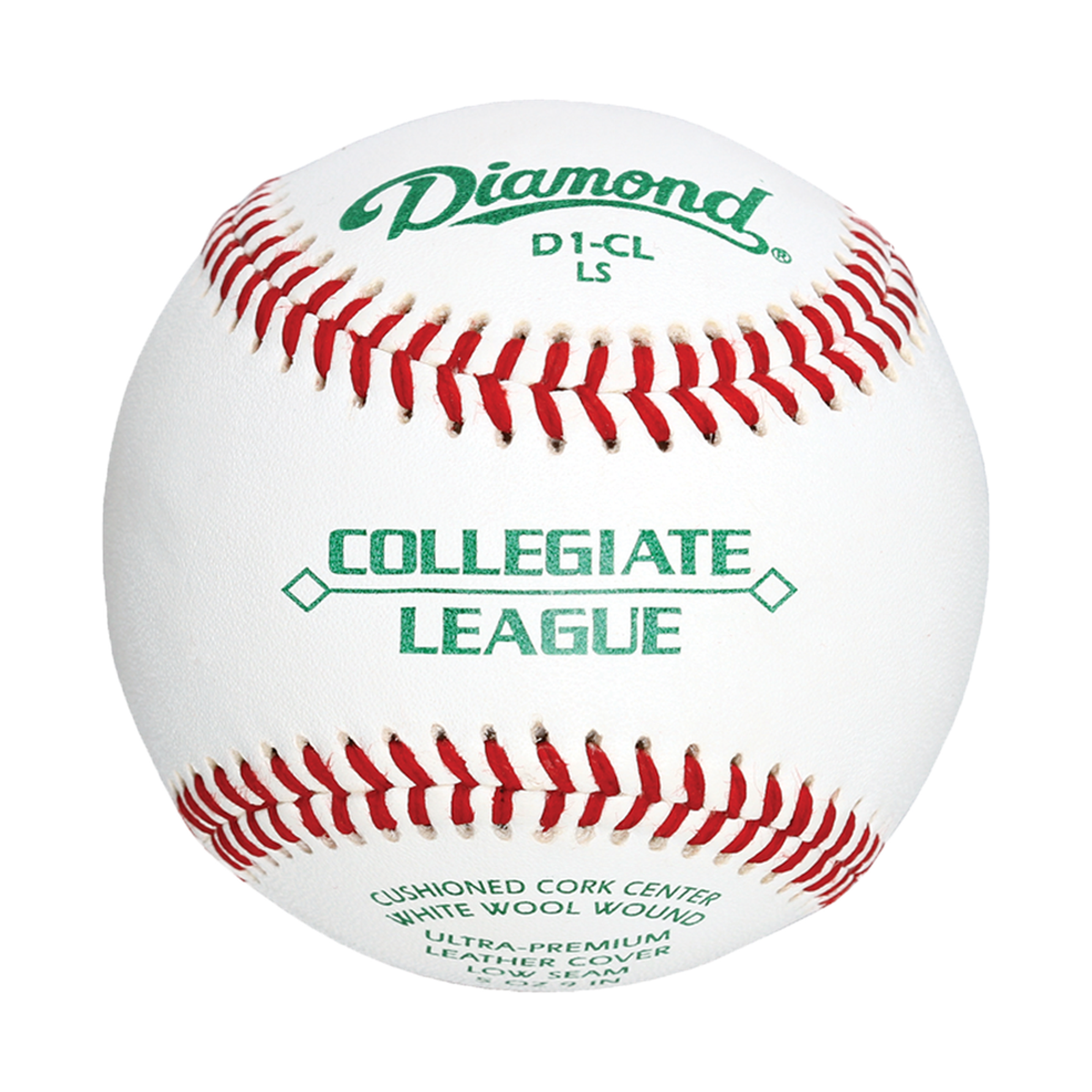 Diamond D1-CL LS College Low Seam Baseballs - Front view