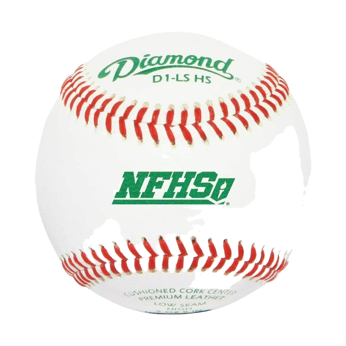 Diamond D1-LS HS NFHS Low Seam High School Baseballs - Front view