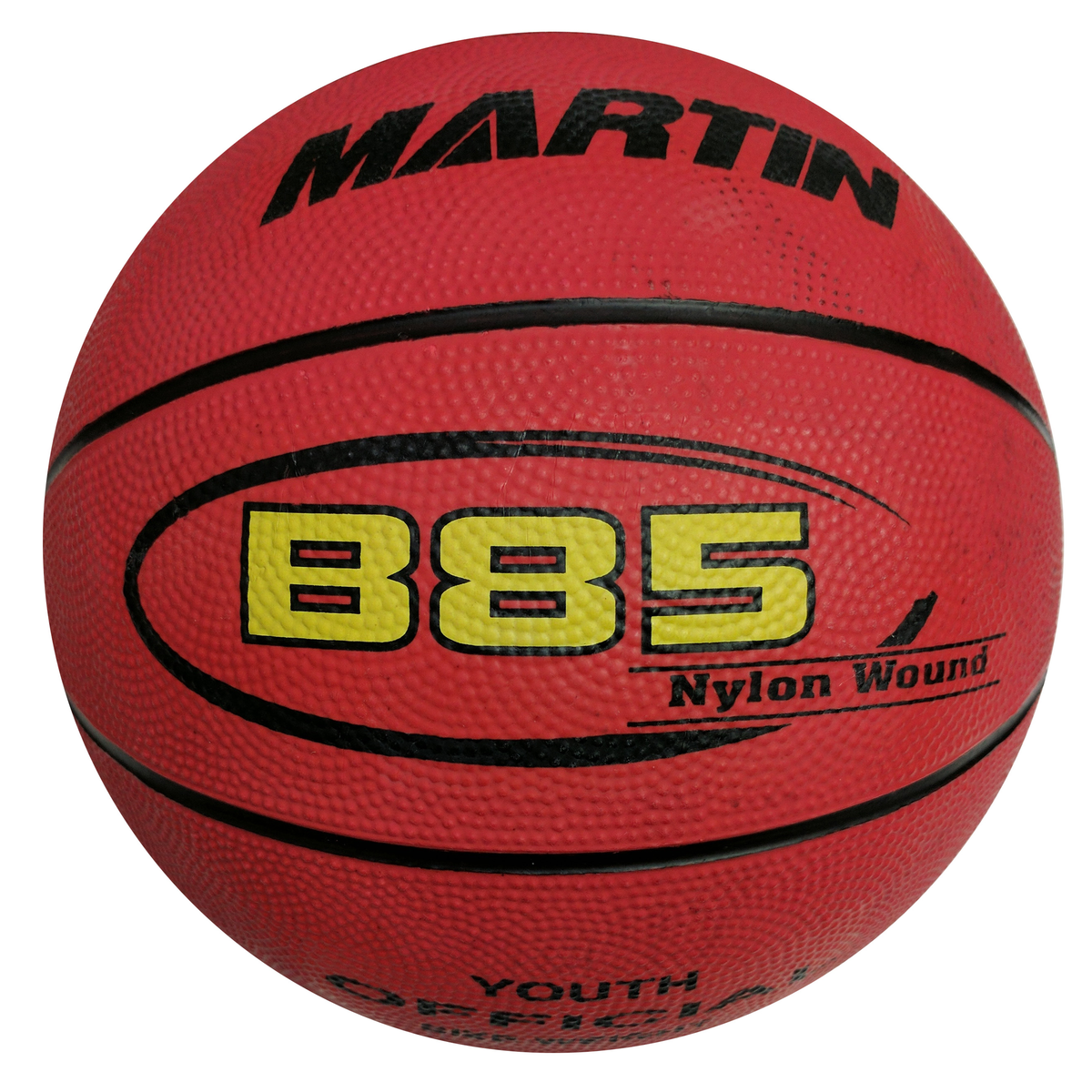 Martin Sports Rainbow Rubber Basketball, Junior Size 5 in Red - Front View