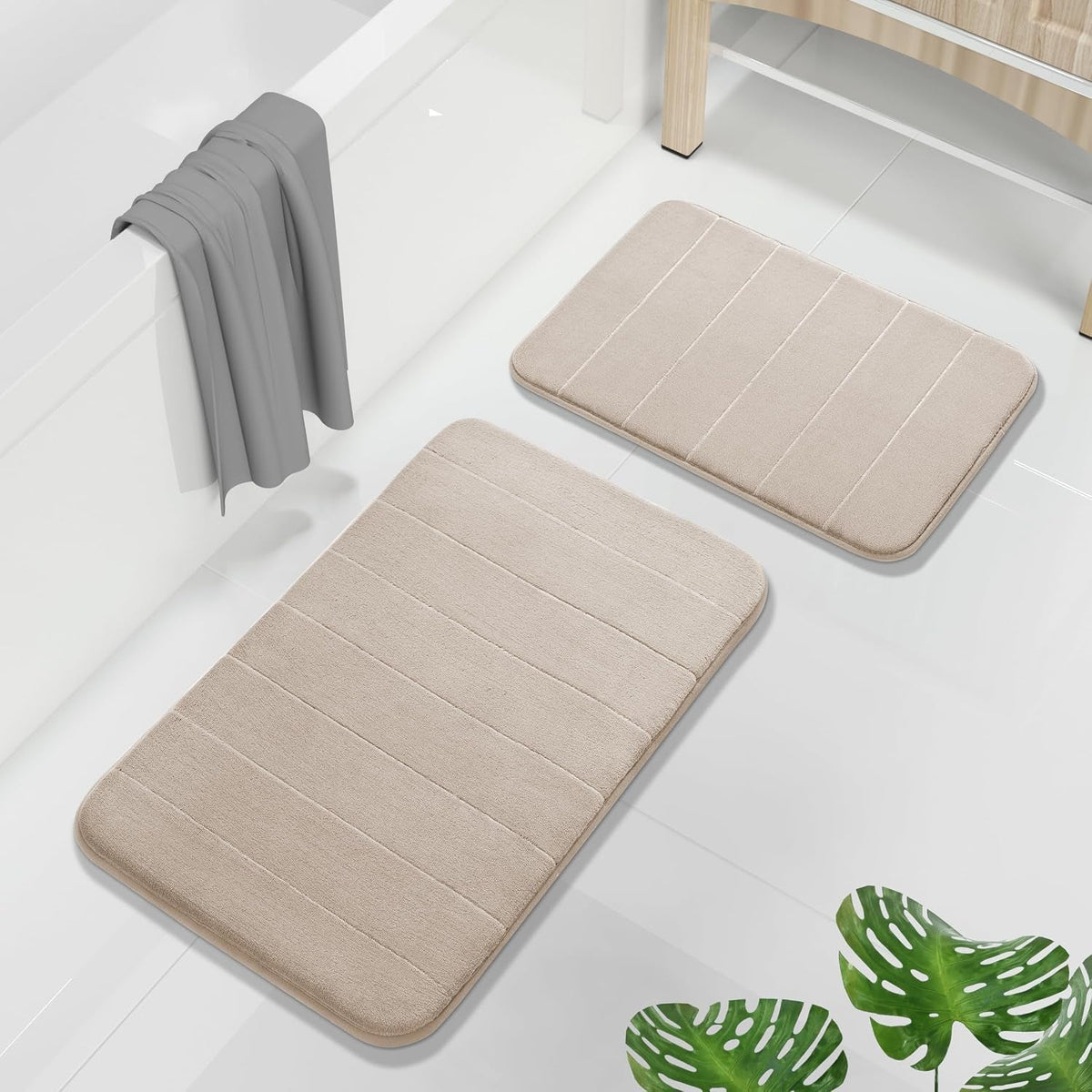 Bath Rug Set, 2-Piece Memory Foam Non-Slip - View 2