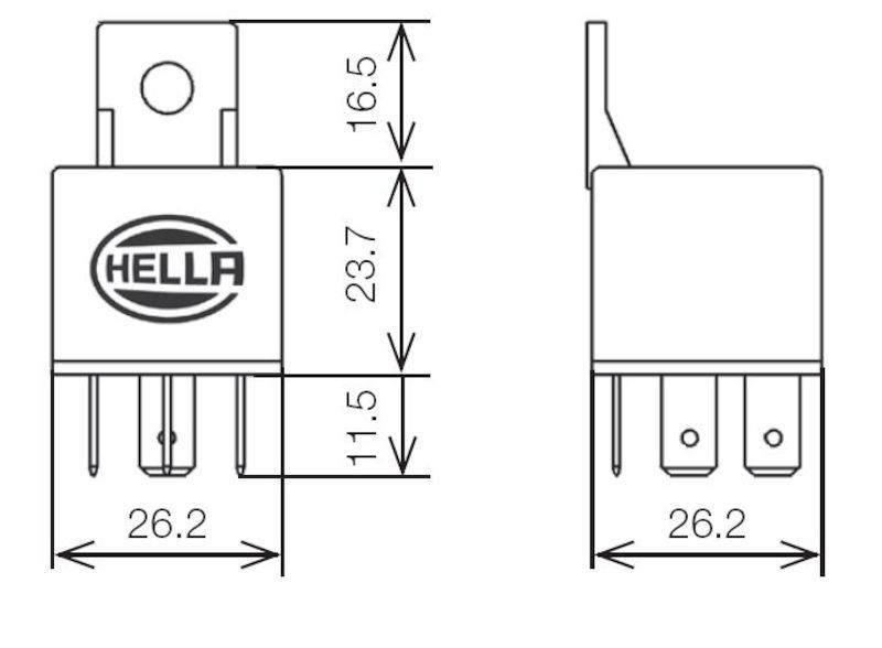 Hella Relay Mini Iso 5 Pole 24V Spdt Res Bkt - View 4