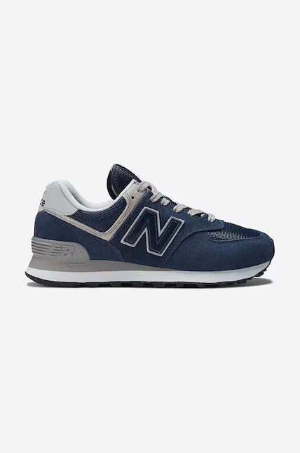 New Balance 574 Core Women's Sneakers — Navy/White Suede Low-Top
