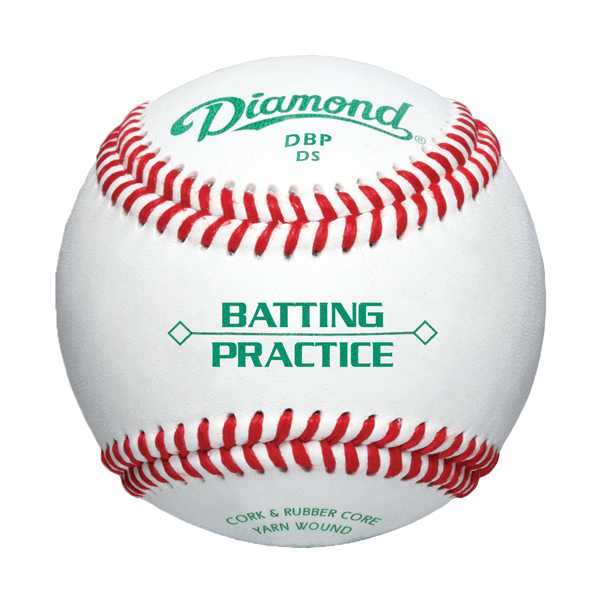 Diamond DBP DS Full-Grain Batting Practice Baseballs - Front view