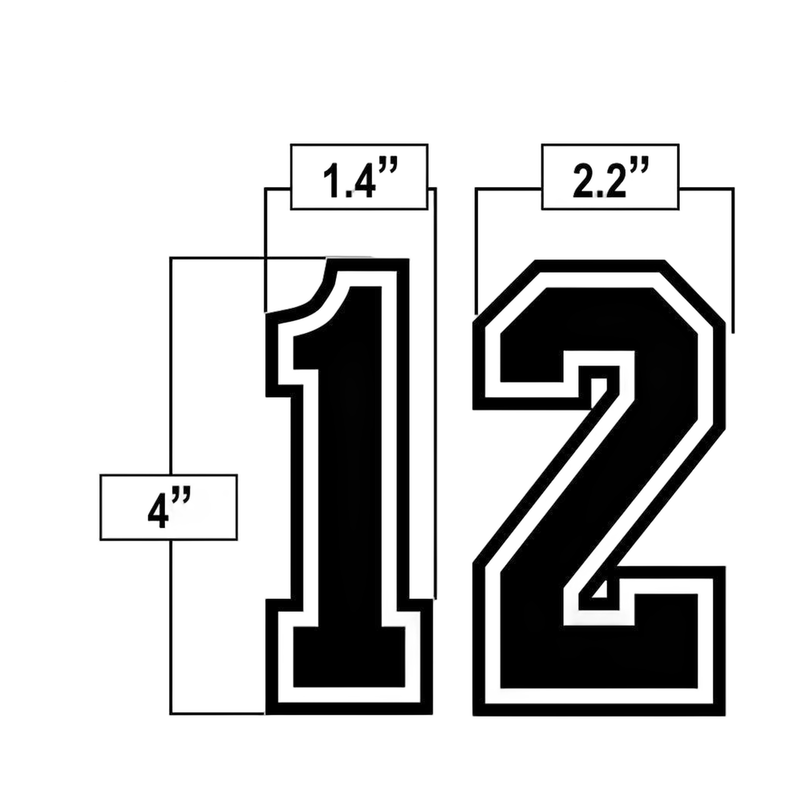 Smitty 4 Umpire Numbers 0-9 Iron On Or Sew On for Athletic Shirts - athletic shirts