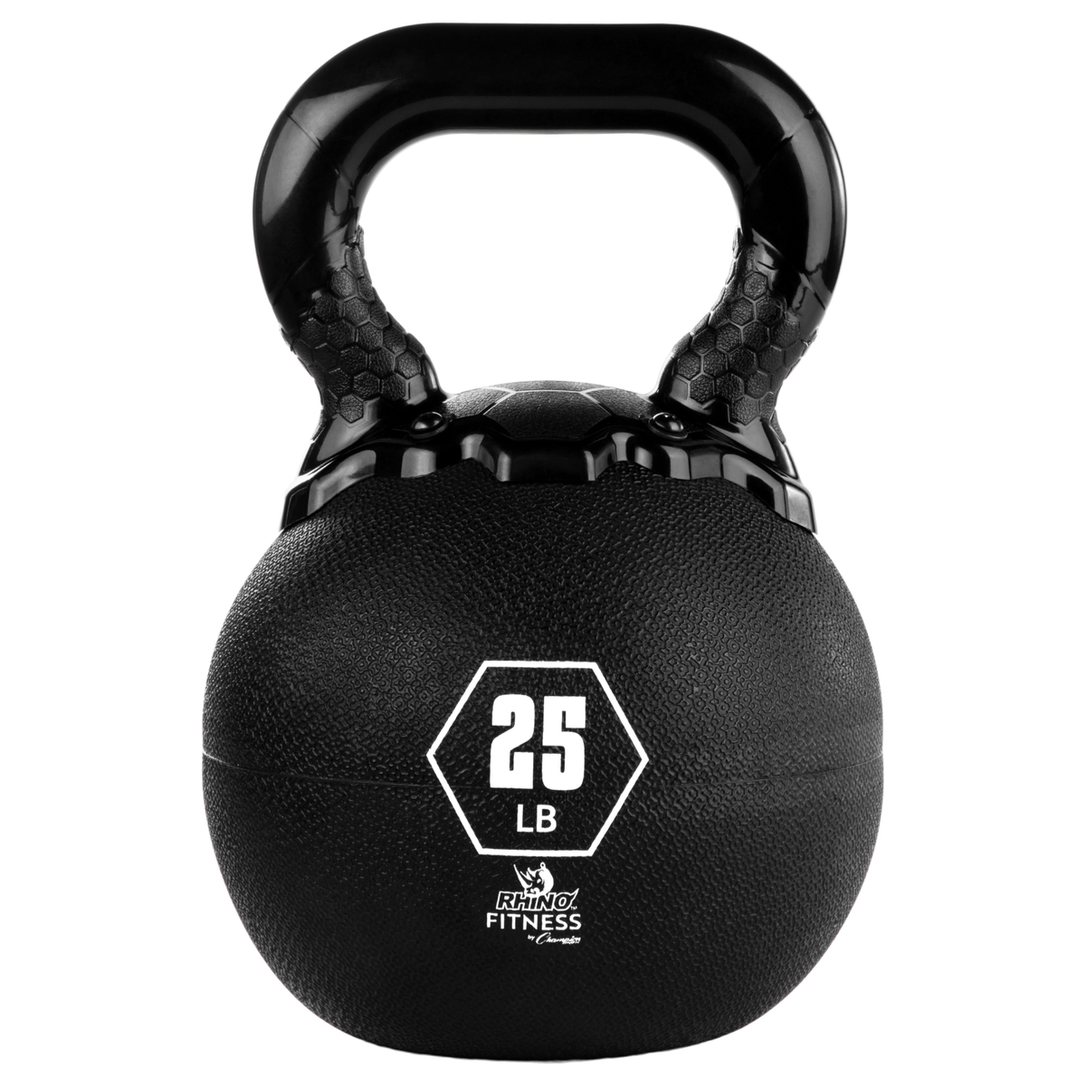 Rhino Fitness Rubber Coated Kettlebell in 25 lb - Front View