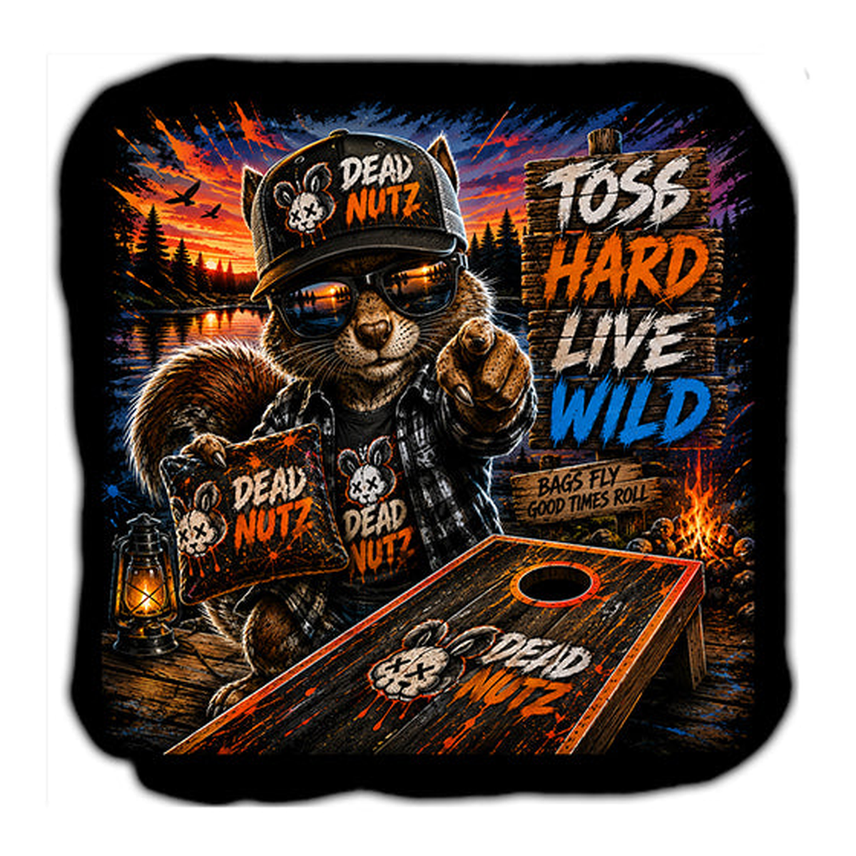 Dead Nutz Toss Hard Live Wild Cornhole Bags Set of 4 - Great Call Athletics