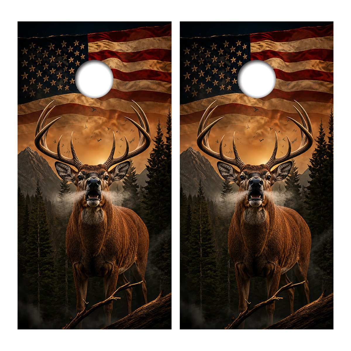 Deer Buck American Flag Cornhole Design - Corn5059 - Great Call Athletics