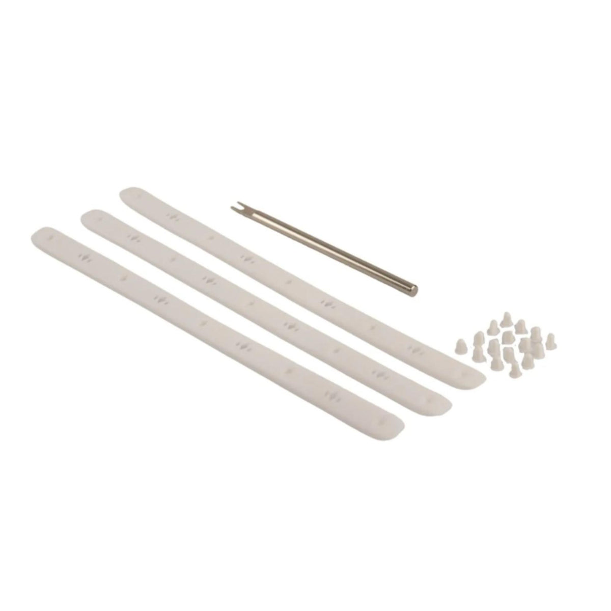 Pickleball paddle bumper guard replacement kit with protective strips, mounting hardware, and installation tool for paddle edge protection.