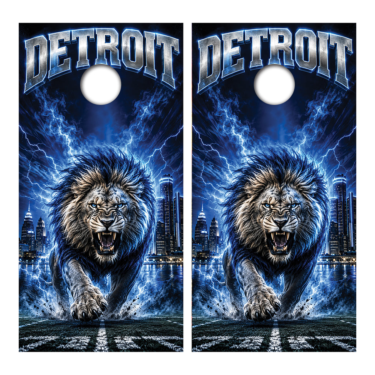 Detroit Lions Electric City Inspired Cornhole Design - Corn5149 - Great Call Athletics