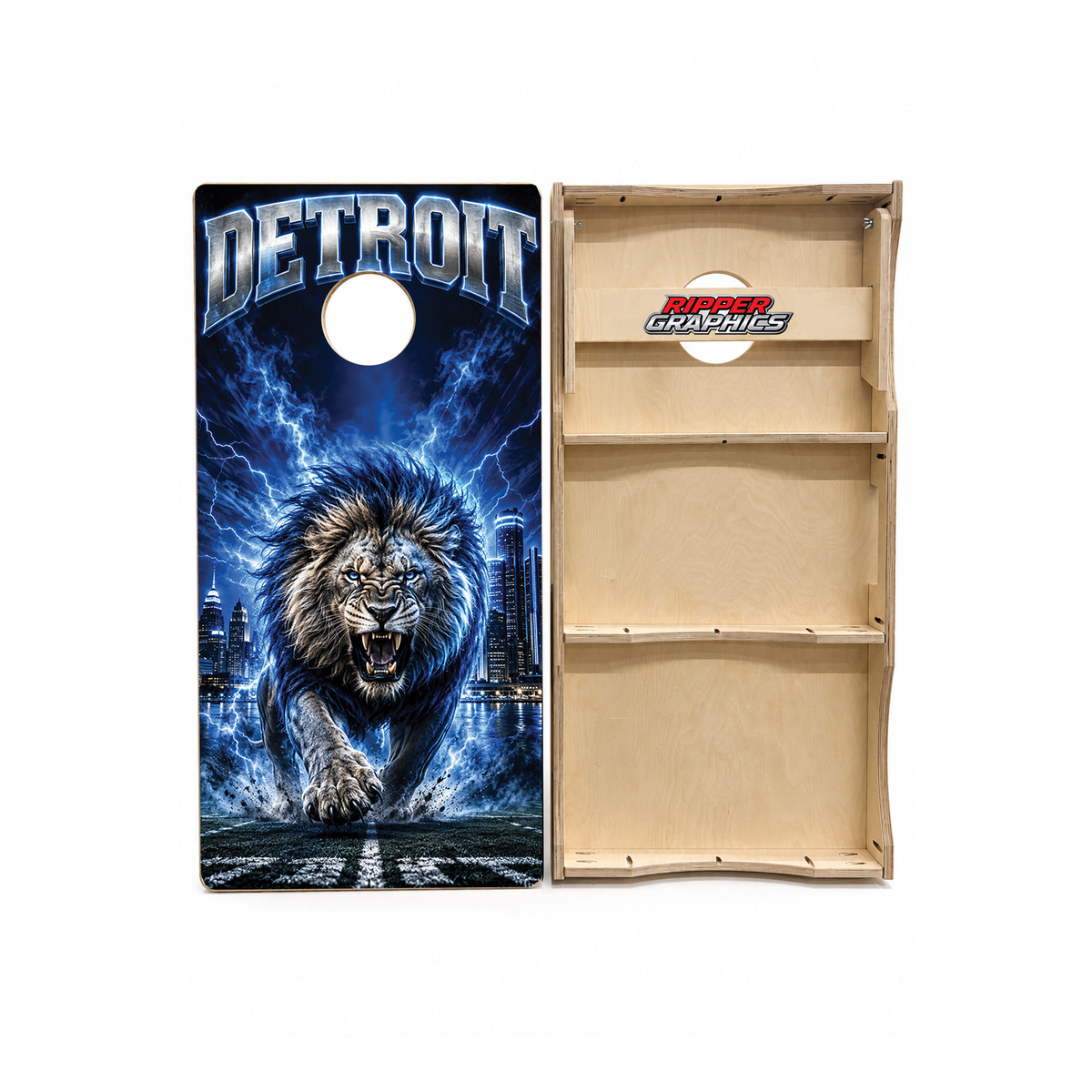Detroit Lions Electric City Inspired Cornhole Design - CH5149 - Great Call Athletics