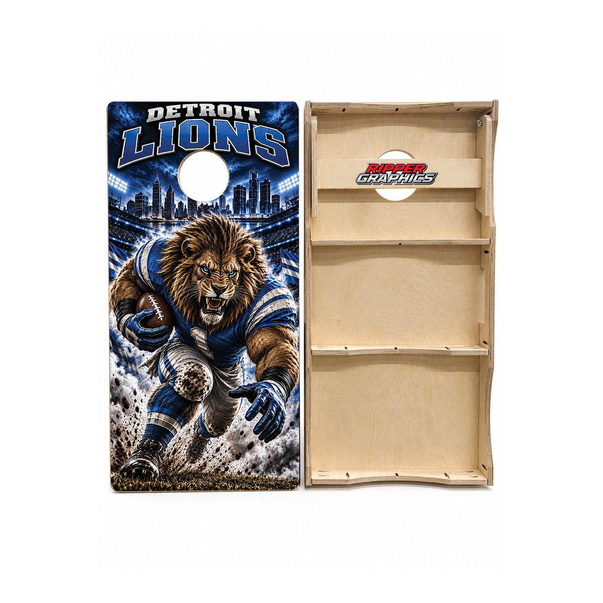 Detroit Lions Football Inspired Cornhole Design - CH5264 - Great Call Athletics