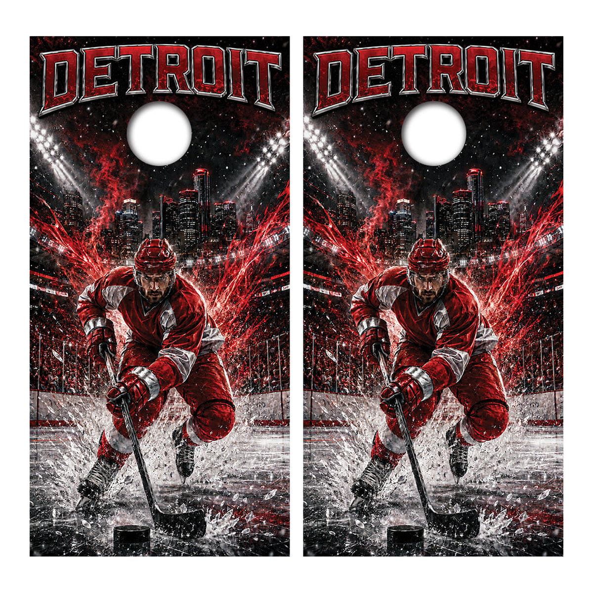 Detroit Red Wings Inspired Cornhole Design - Corn5185 - Great Call Athletics