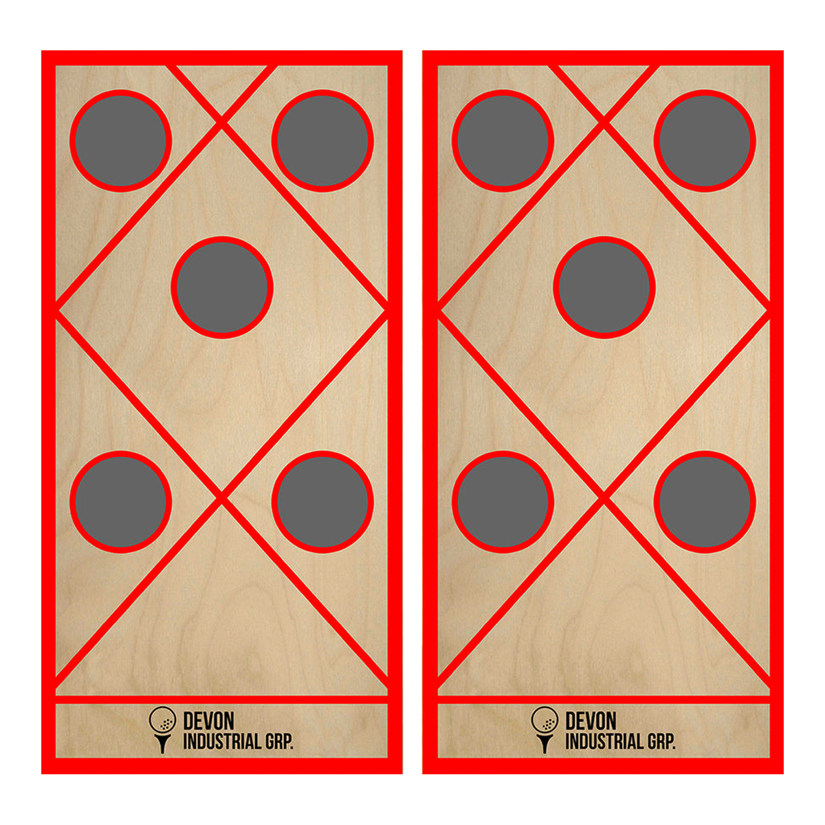 Devon Industrial 5 Hole Cornhole Set - devol_industrial full set - Great Call Athletics