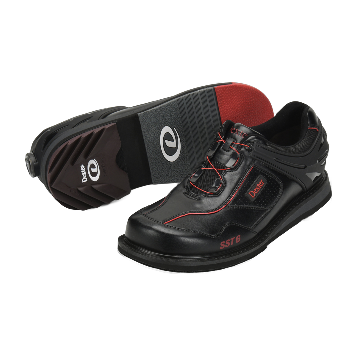 Dexter Mens SST 6 Hybrid BOA Black Red Left Hand Bowling Shoes - primary view