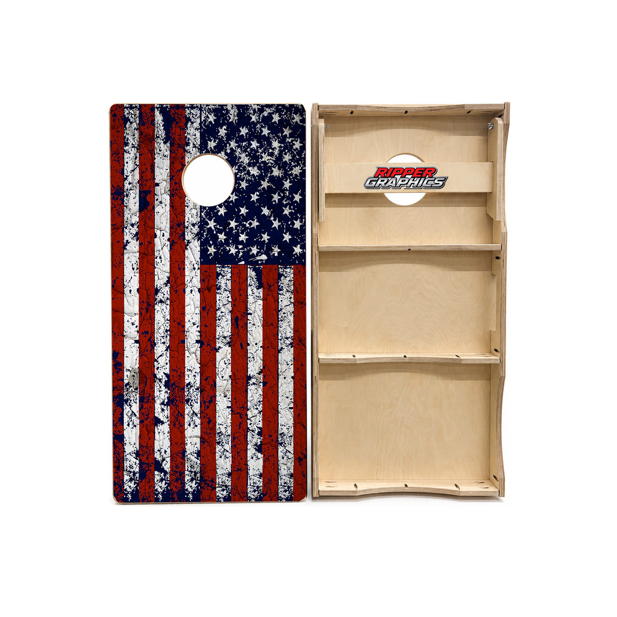 Distressed American Flag Cornhole Design product photo