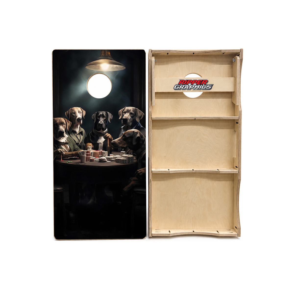 Dogs Playing Poker Cornhole Design product photo