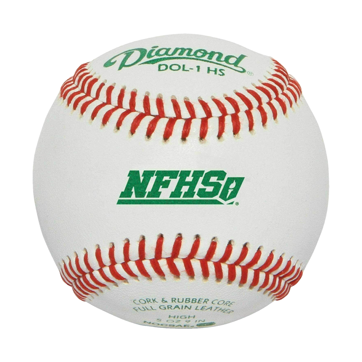 Diamond DOL-1 HS NFHS NOCSAE Baseballs - Front view