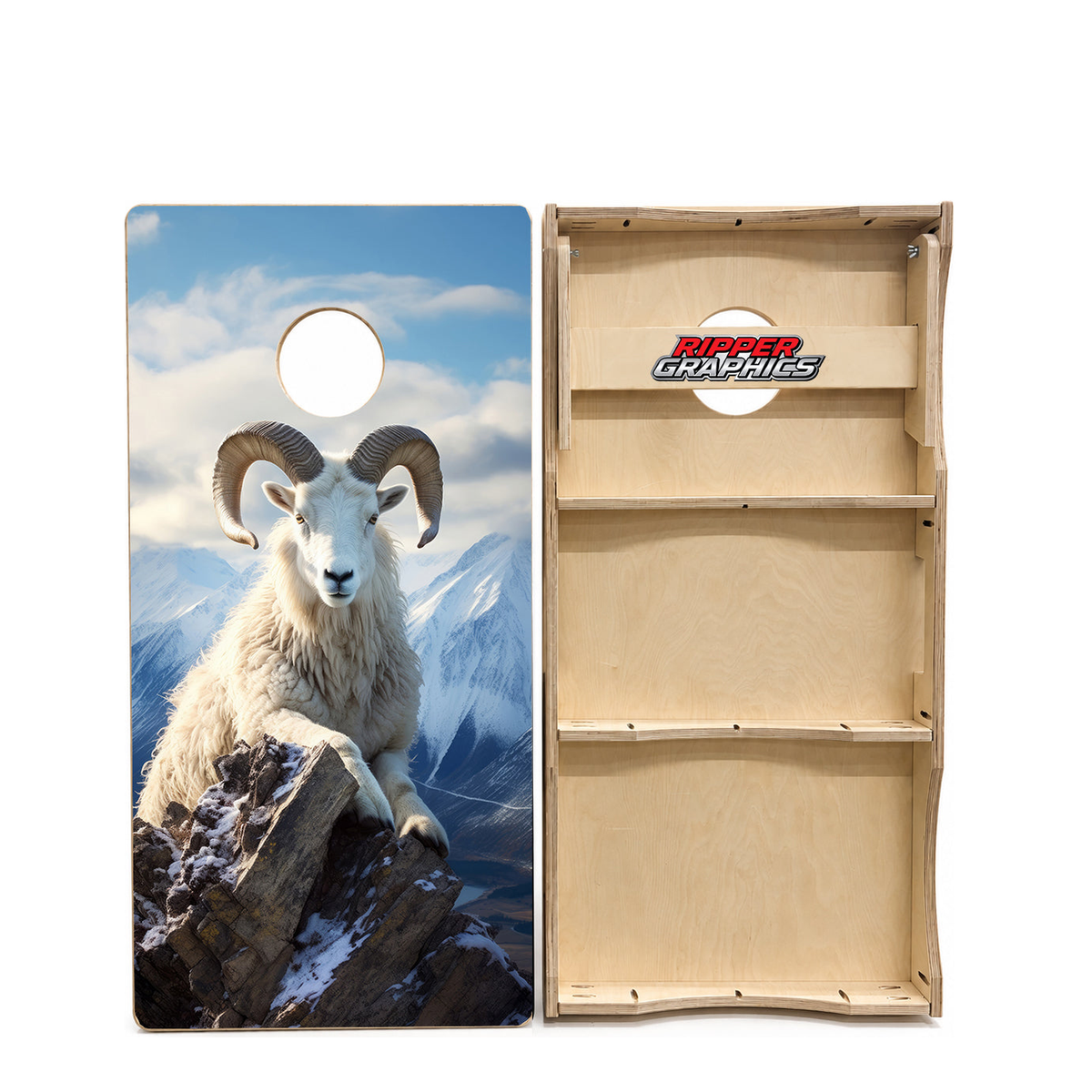 Doll Sheep on Rocks Cornhole Design product photo