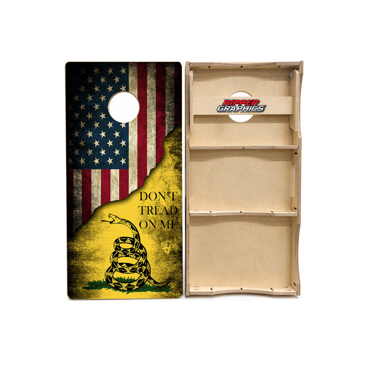 Don't Tread On Me American Flag Cornhole Design product photo