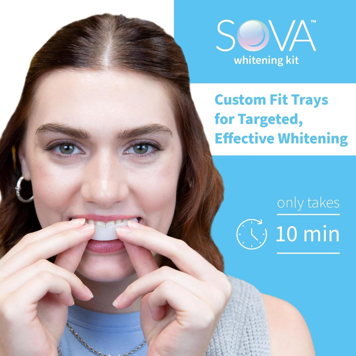 Teeth whitening kit bundle with dental tray, storage case, and multiple gel syringes for sensitive teeth.