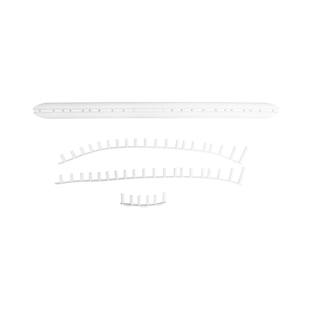 Replacement grommet set for a tennis racquet including bumper guard and multiple grommet strips for string protection and installation.