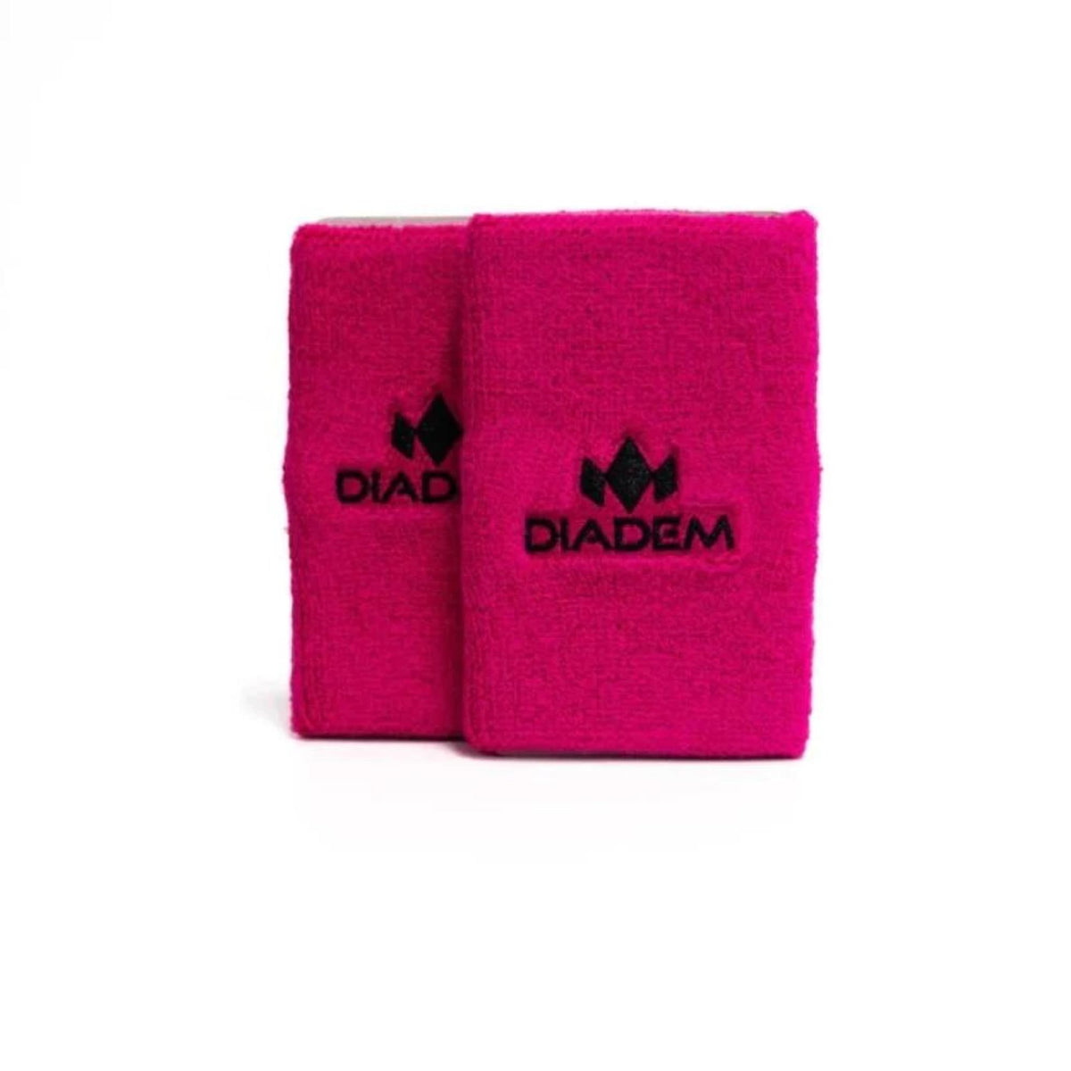 Pair of soft wristbands with embroidered logo, designed to absorb sweat during sports and athletic activities.