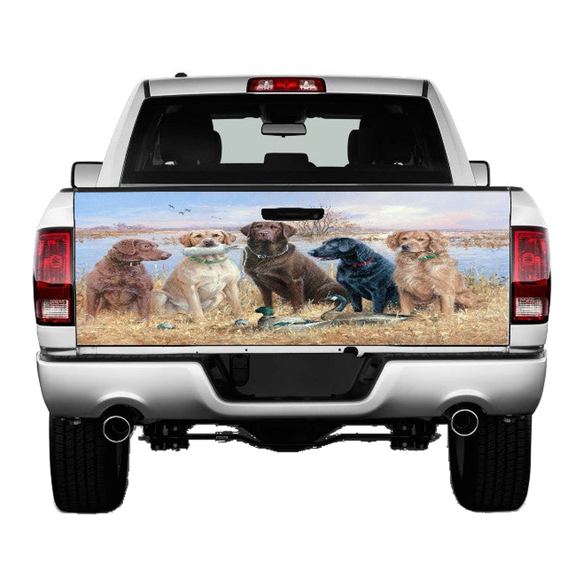 Duck Hunting Dogs Tailgate Wrap Vinyl Graphic Decal Sticker product photo
