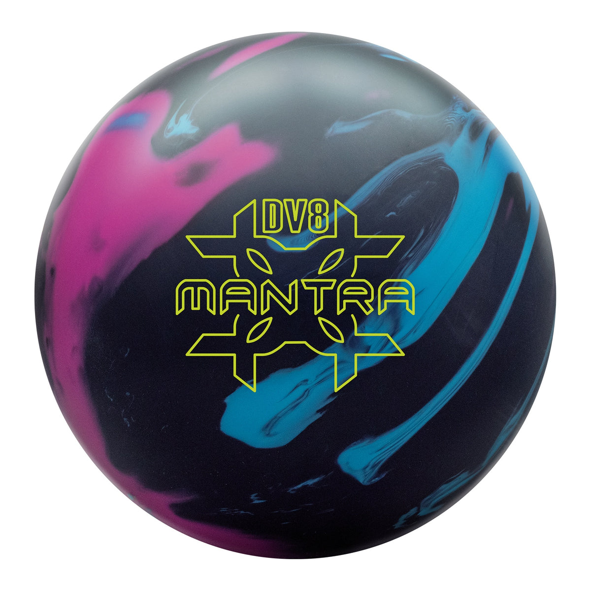 DV8 Mantra Solid Black/Blue/Fuchsia Bowling Ball in Black Blue Fuchsia - front