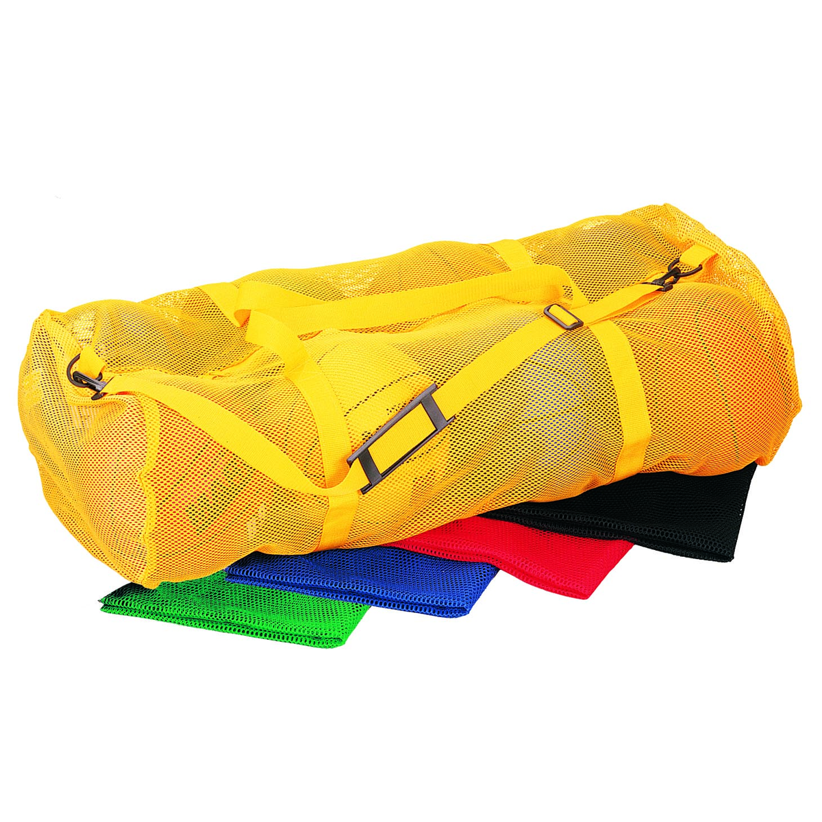 Martin Sports Mesh Duffle Bag, 15 x 36 in, 100 Percent Nylon in Black - Front View