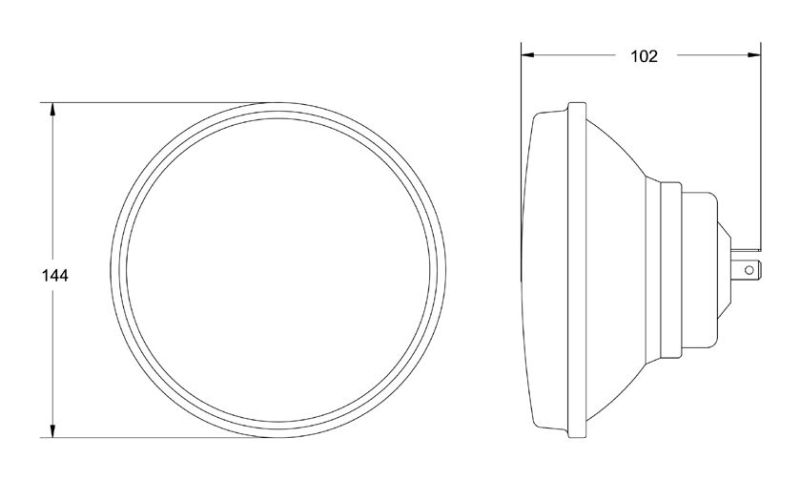 Hella Vision Plus 5-3/4in Round Conversion Headlamp High/Low Beam - Single Lamp - View 5